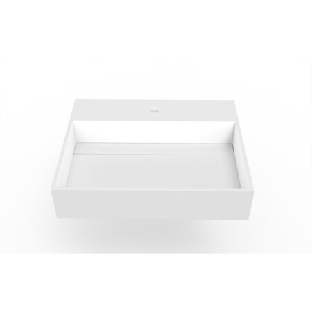 Castello Usa Juniper 24 in Solid Surface Wall-Mounted Bathroom Sink in White CB-GM-2056-24